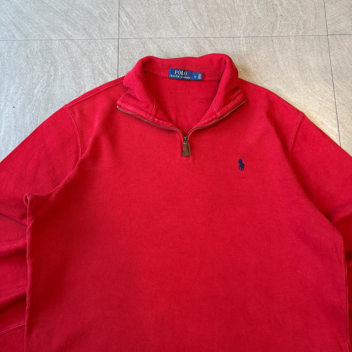 폴로 정품 레드 반집업 니트 상품이미지3