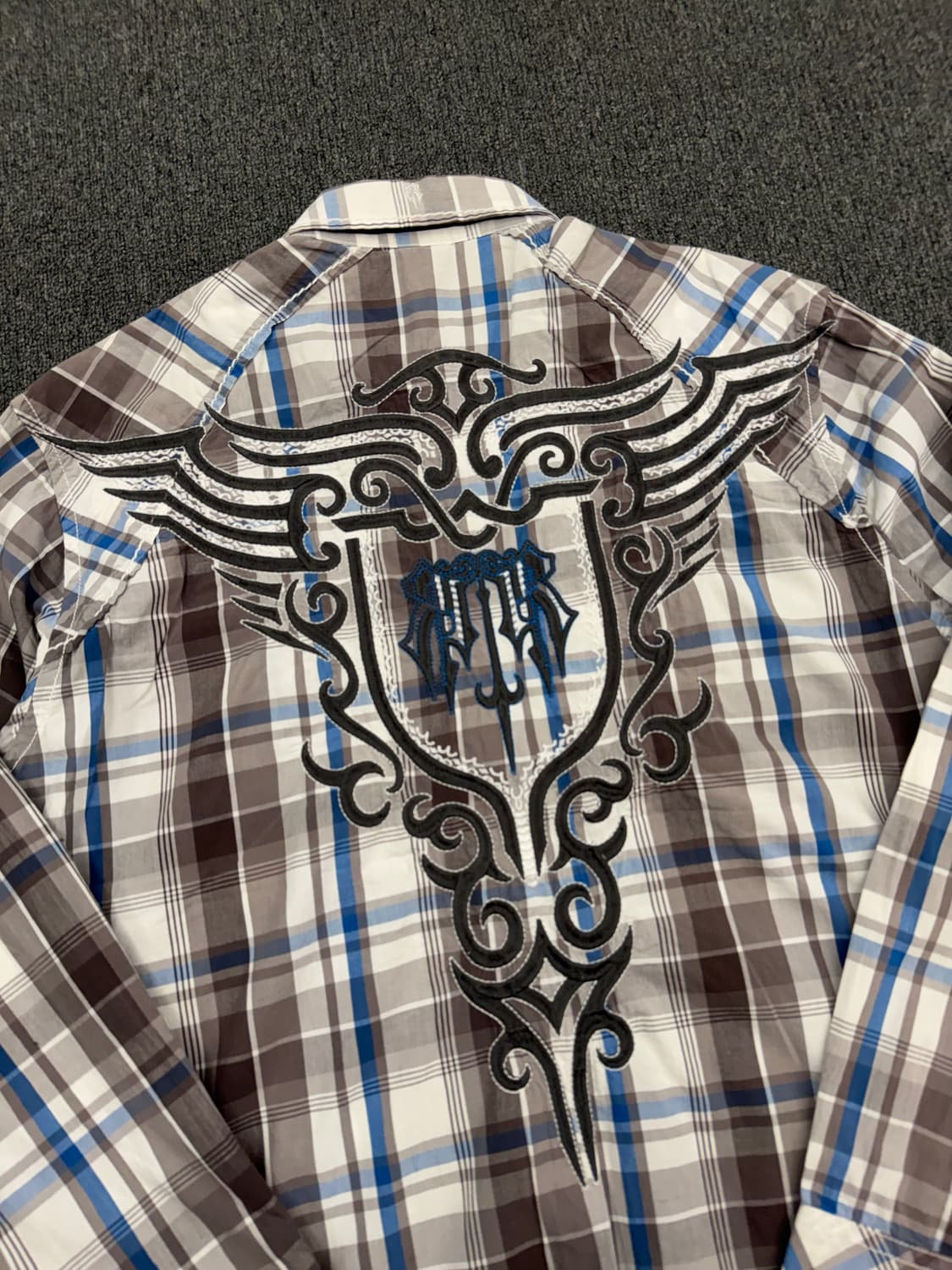2XL)Roar 빈티지 자수 체크 긴팔셔츠 상품이미지6