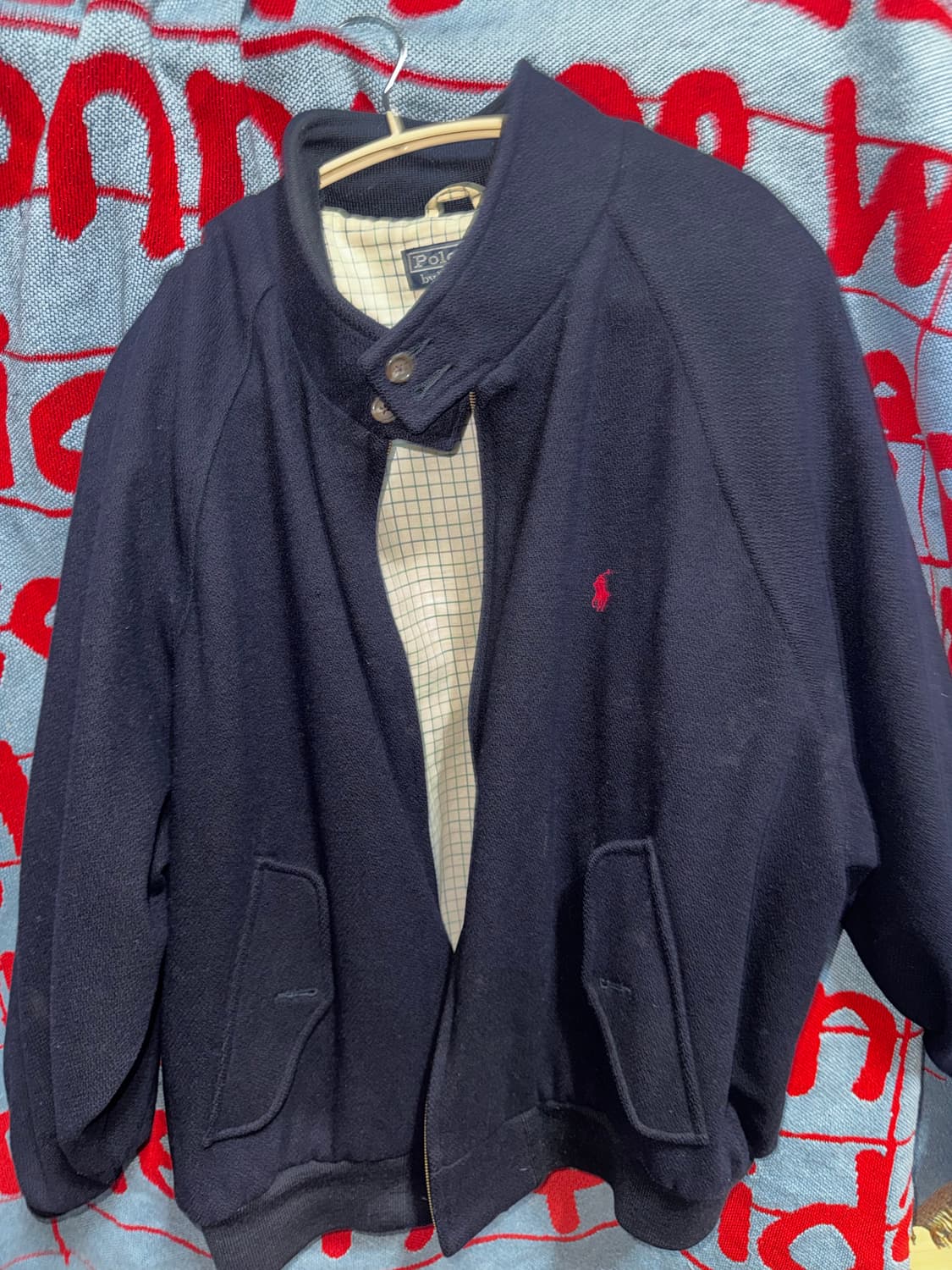90s폴로 랄프로렌 울 바라쿠다 헤링턴 자켓 G9 네이비 XL(네고문의) 상품이미지1