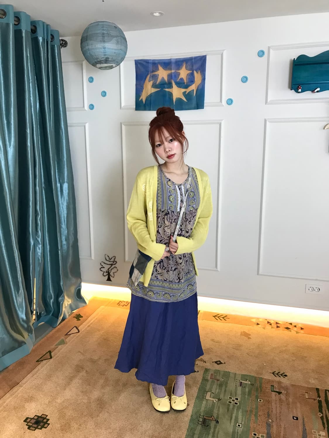빈티지 모리걸 무드𖧧 믿고보는 옐로우 + 블루 조합💛💙 상품이미지3
