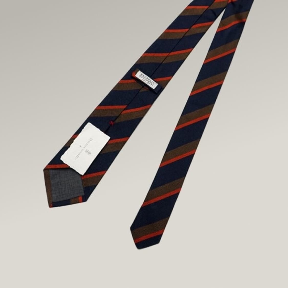 새상품 브루넬로 쿠치넬리 네이비브라운 넥타이 상품이미지3
