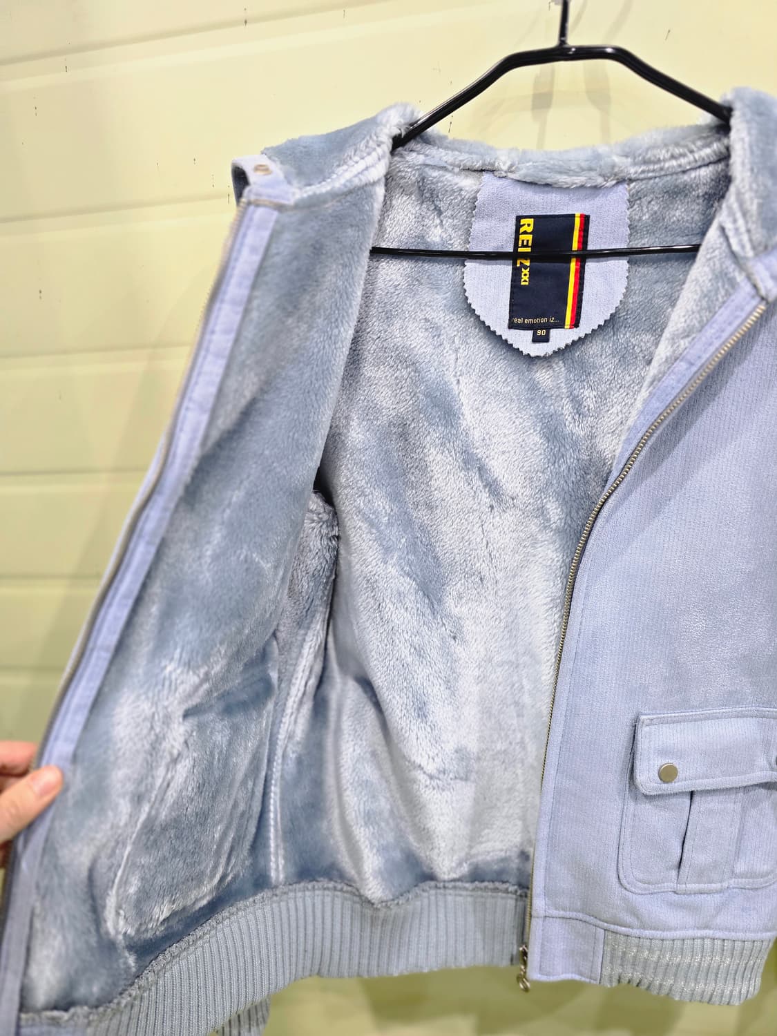 유럽수입 퍼 안감 후드 집업 자켓 상품이미지5