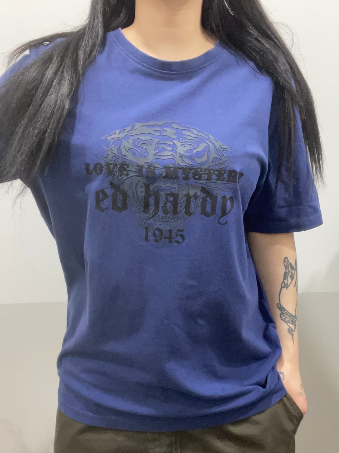 Ed Hardy 에드하디 타이거 고딕 레터링 반팔티셔츠 상품이미지1