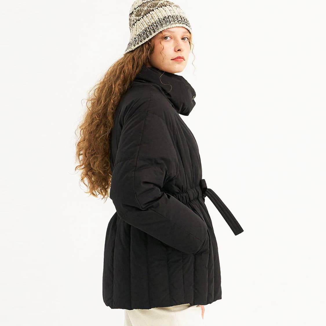 올리브데올리브(OLIVE DES OLIVE) 세로 퀼팅 덕다운패딩 55- 상품이미지3