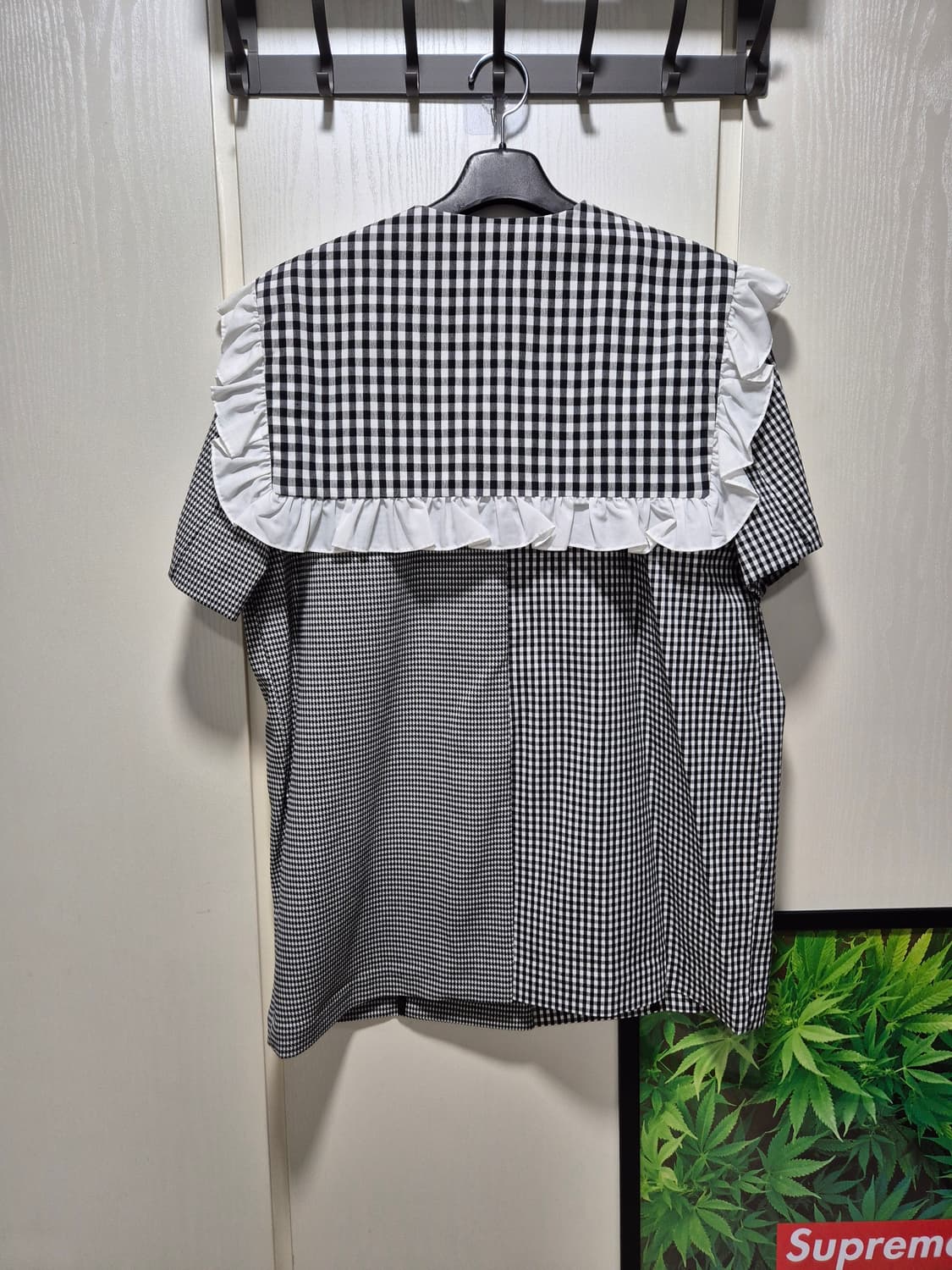 (세일)(새상품)DINT 딘트 체크 프릴 케이프 자켓 상품이미지10