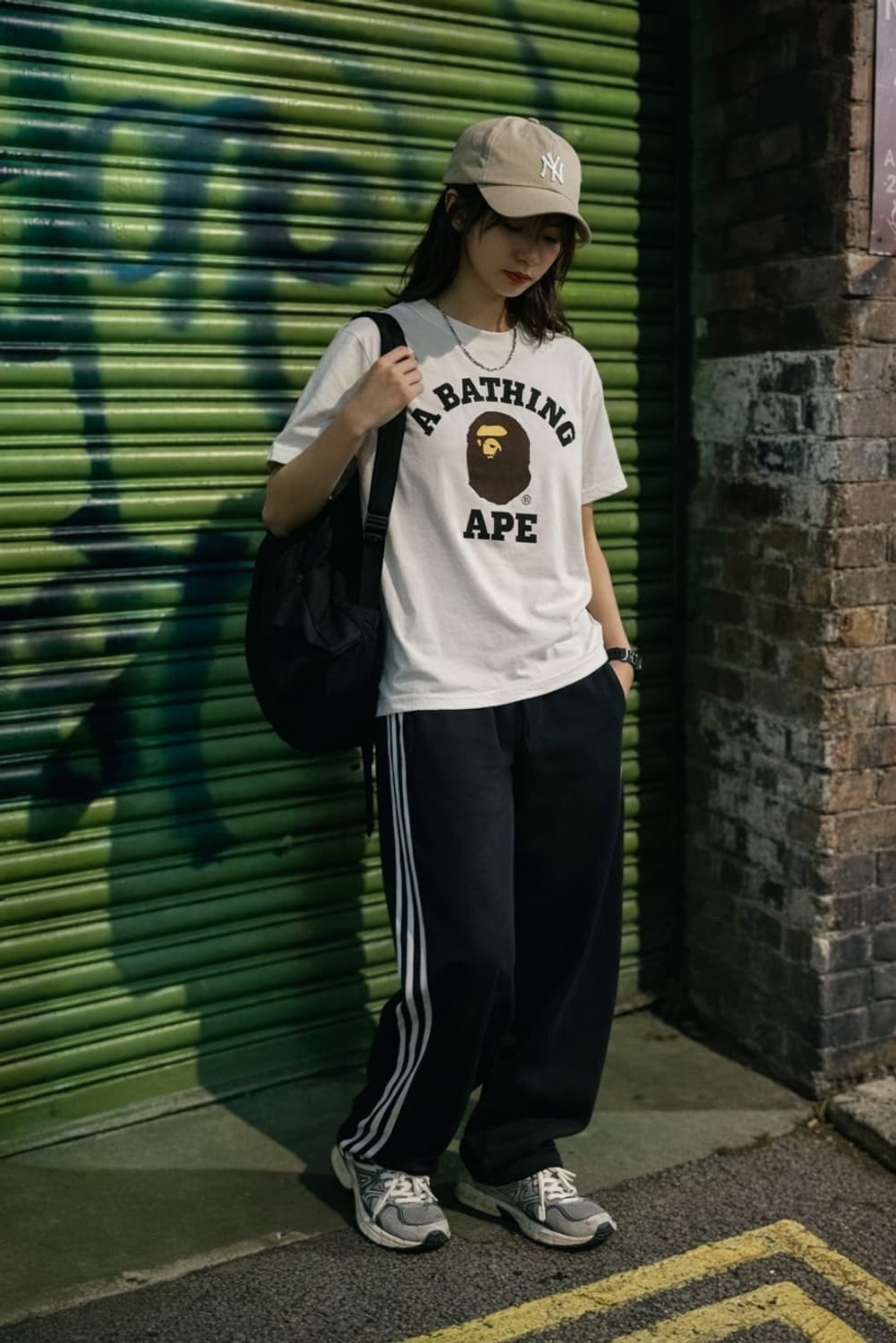 베이프컬리지 반팔티 화이트XL (새상품/정품) 상품이미지6