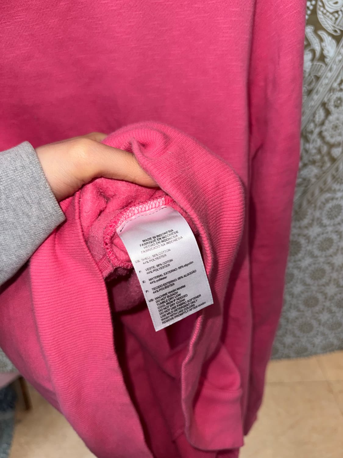 아디다스 핑거홀 핫핑크 기모 후드티  상품이미지7