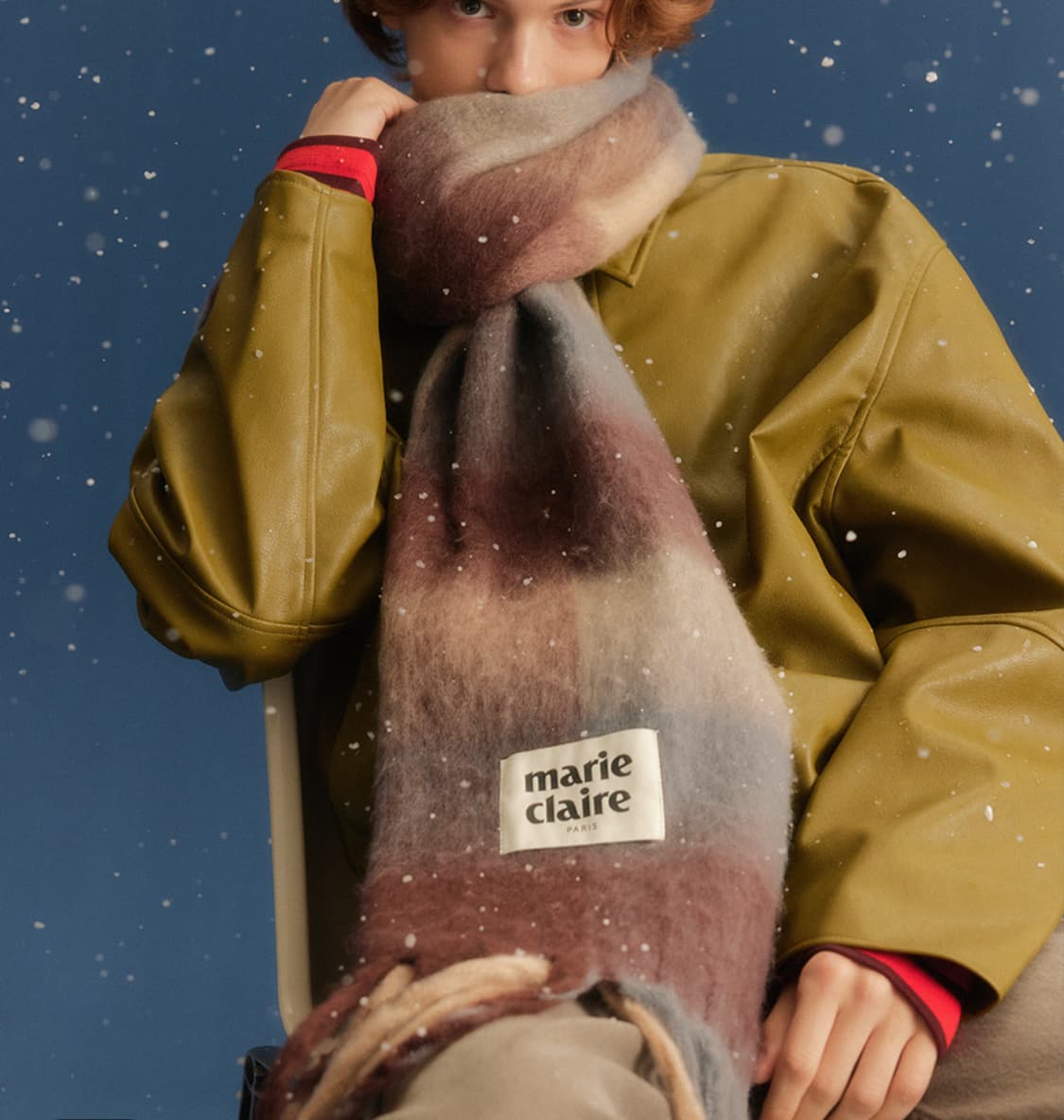 브라운 체크 머플러 상품이미지4