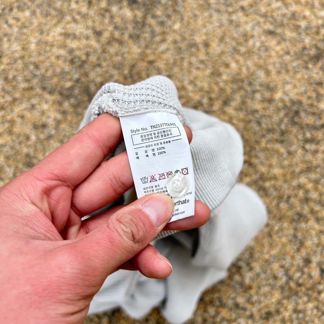 디스이즈네버뎃(ThisIsneverthat)그레이 와플 럭비티 상품이미지5