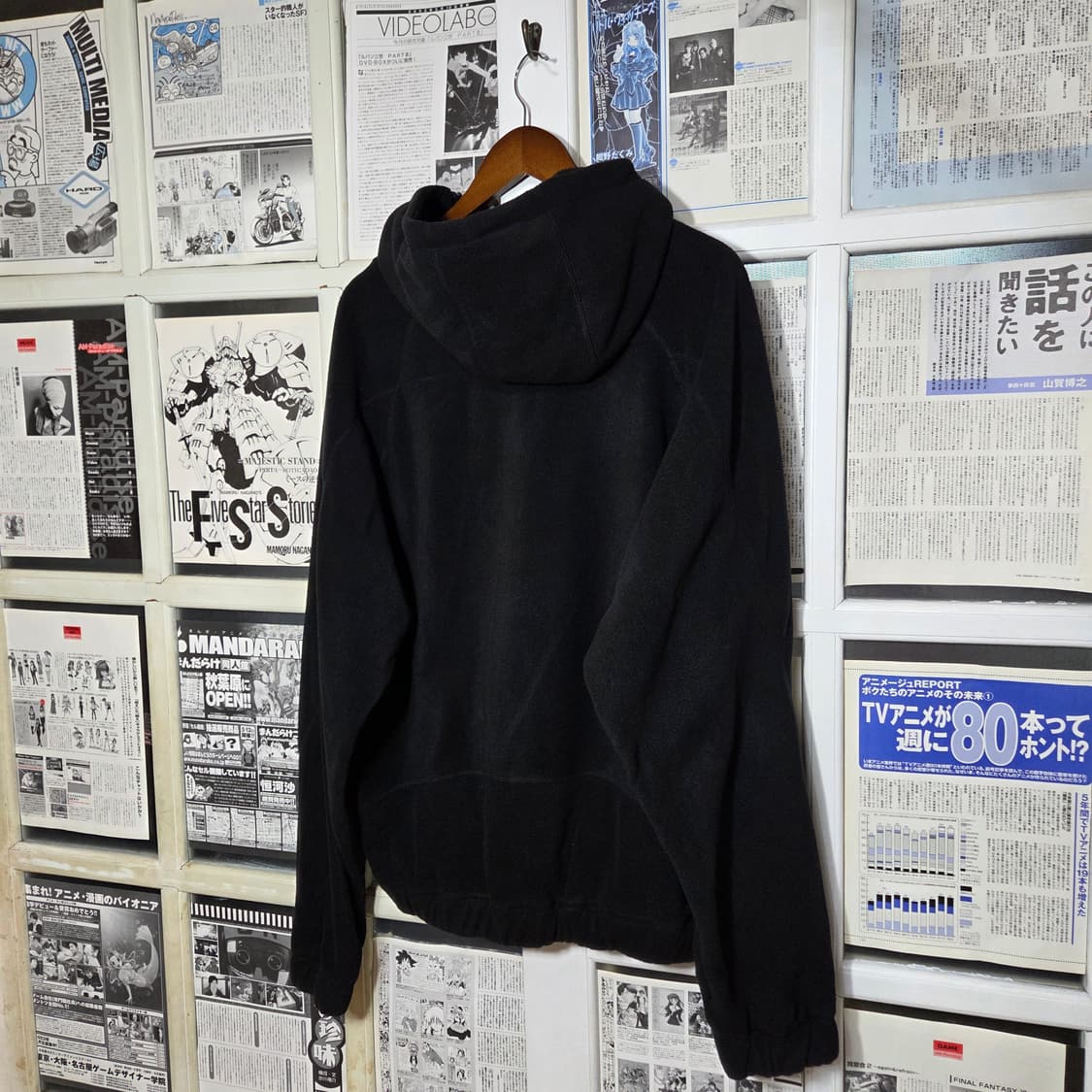 로어링라드 사선 지퍼 절개 블랙 플리스 집업 상품이미지6