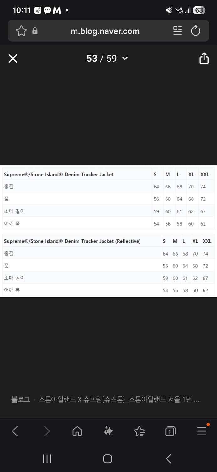 슈프림x스톤아일랜드 데님트러커 블랙 M사이즈 판매합니다. (슈스톤) 상품이미지3
