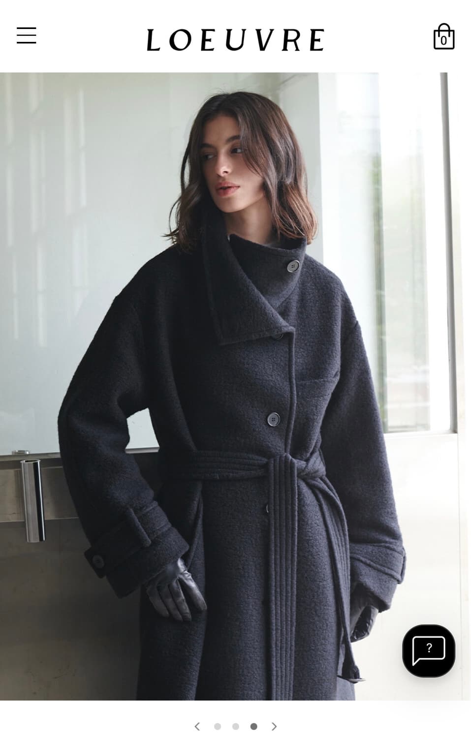 루에브르 벨티드 하이넥 롱 코트 상품이미지3