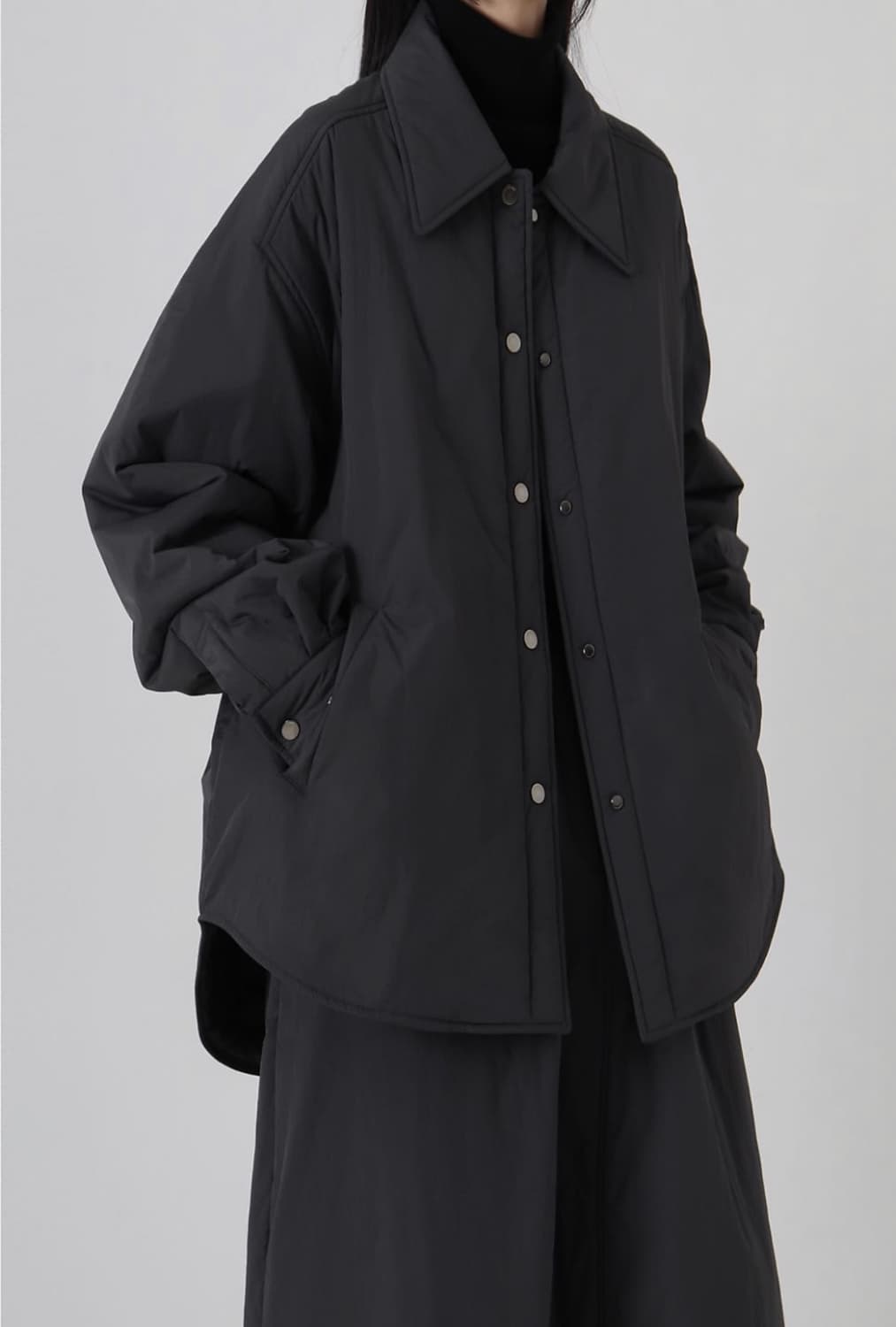 트리밍버드 Padded Set-up Shirts [ Charcoal ] 상품이미지1