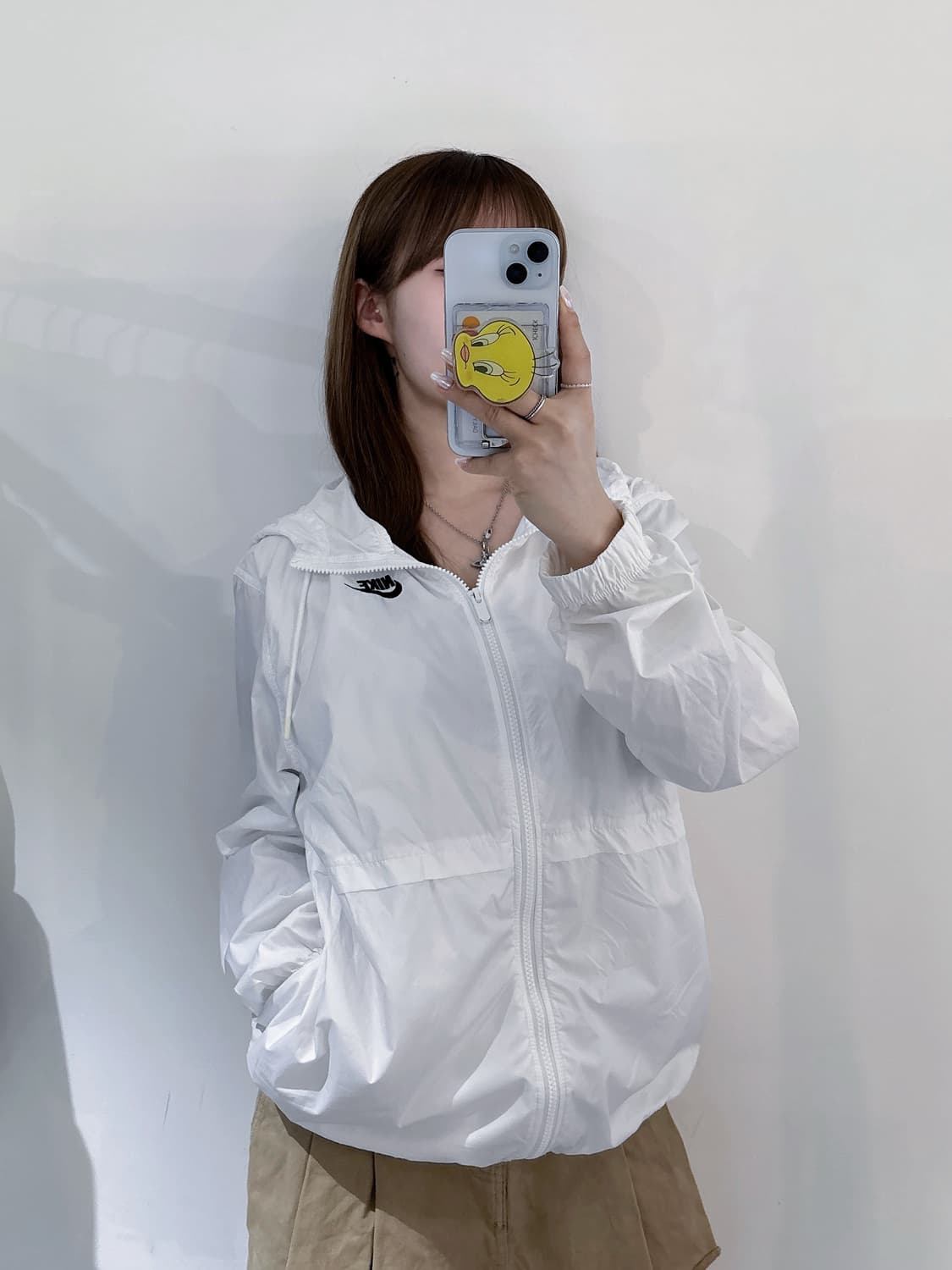 나이키 화이트 후드 바람막이 상품이미지2