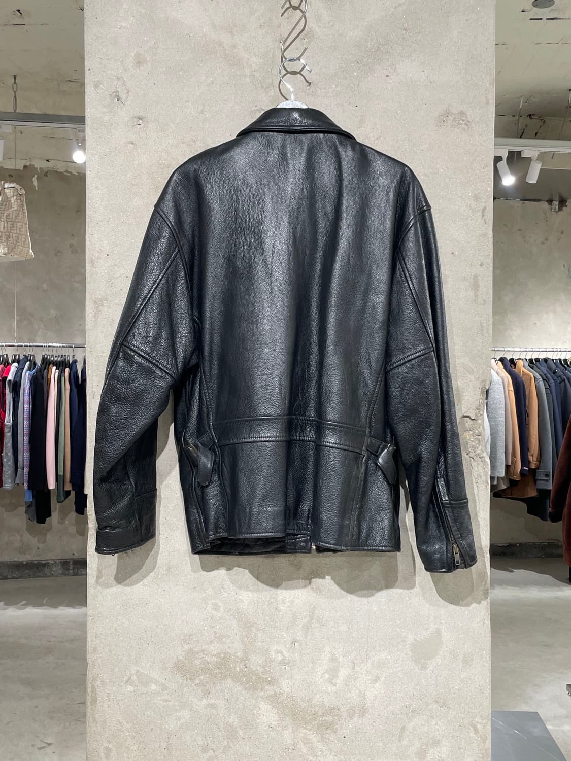 마리떼 프랑소와 저버 블랙 로고 레터링 레더 자켓 상품이미지6