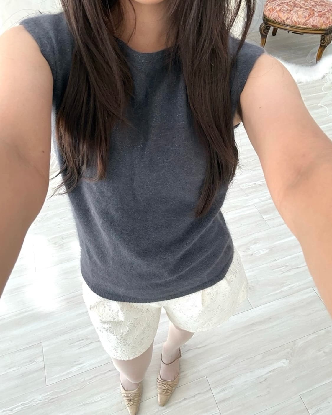 charcoal sleeveless knit 상품이미지2