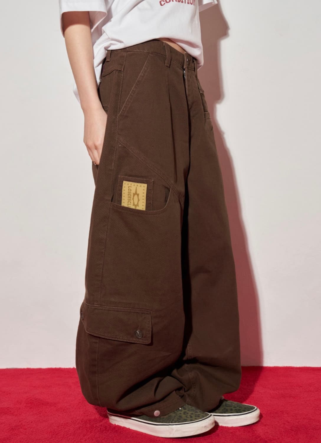 루저스클럽 losers club 멀티 카고포켓 와이드 면팬츠(브라운) 상품이미지1