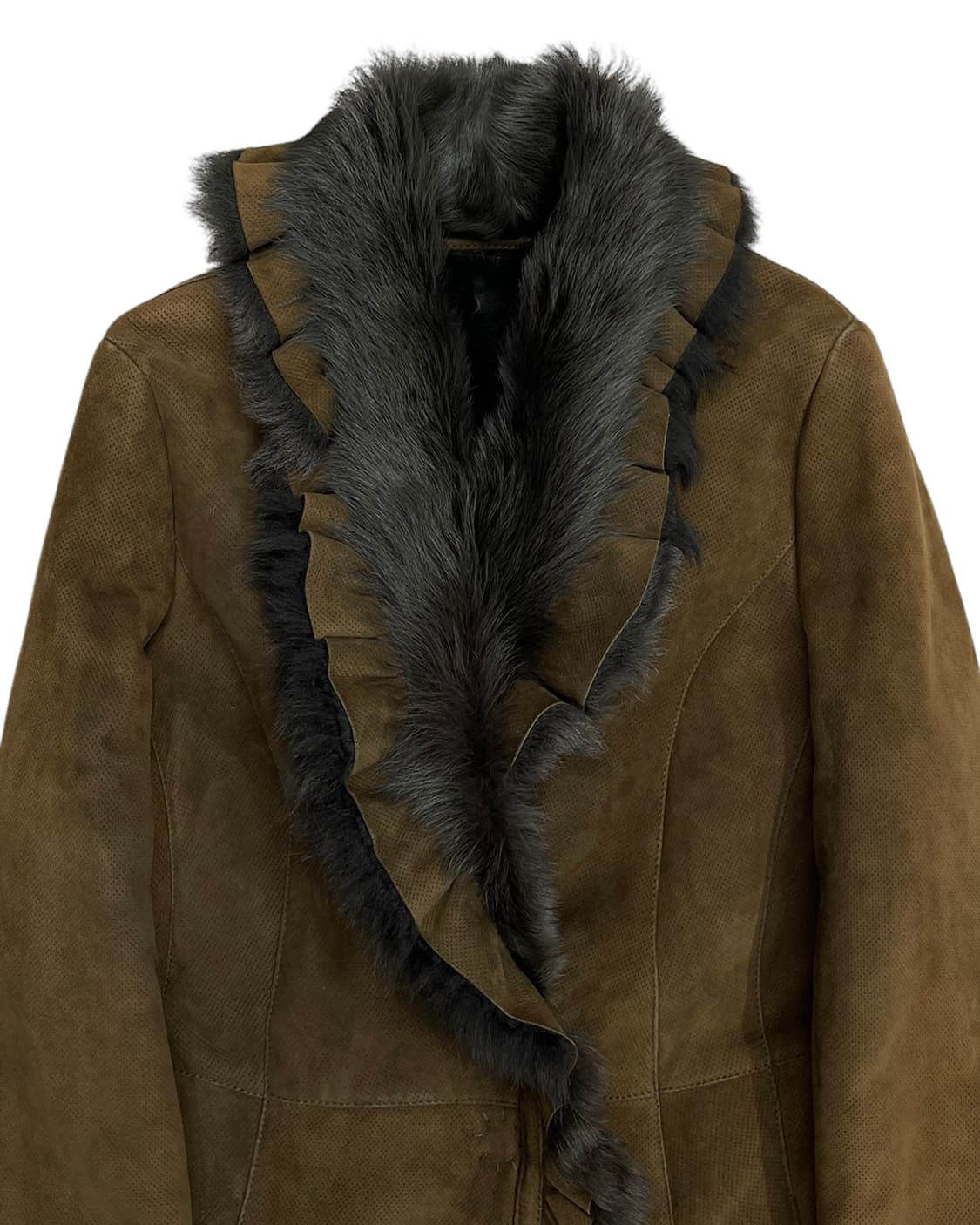 이탈리아 빈티지 러플 카라 시어링 자켓 상품이미지6