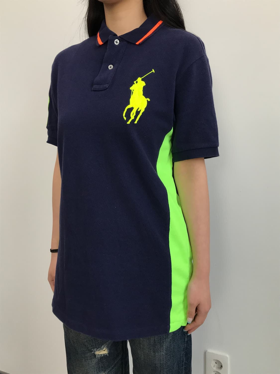 Polo Big Pony Neon Panel Polo Shirt 상품이미지2