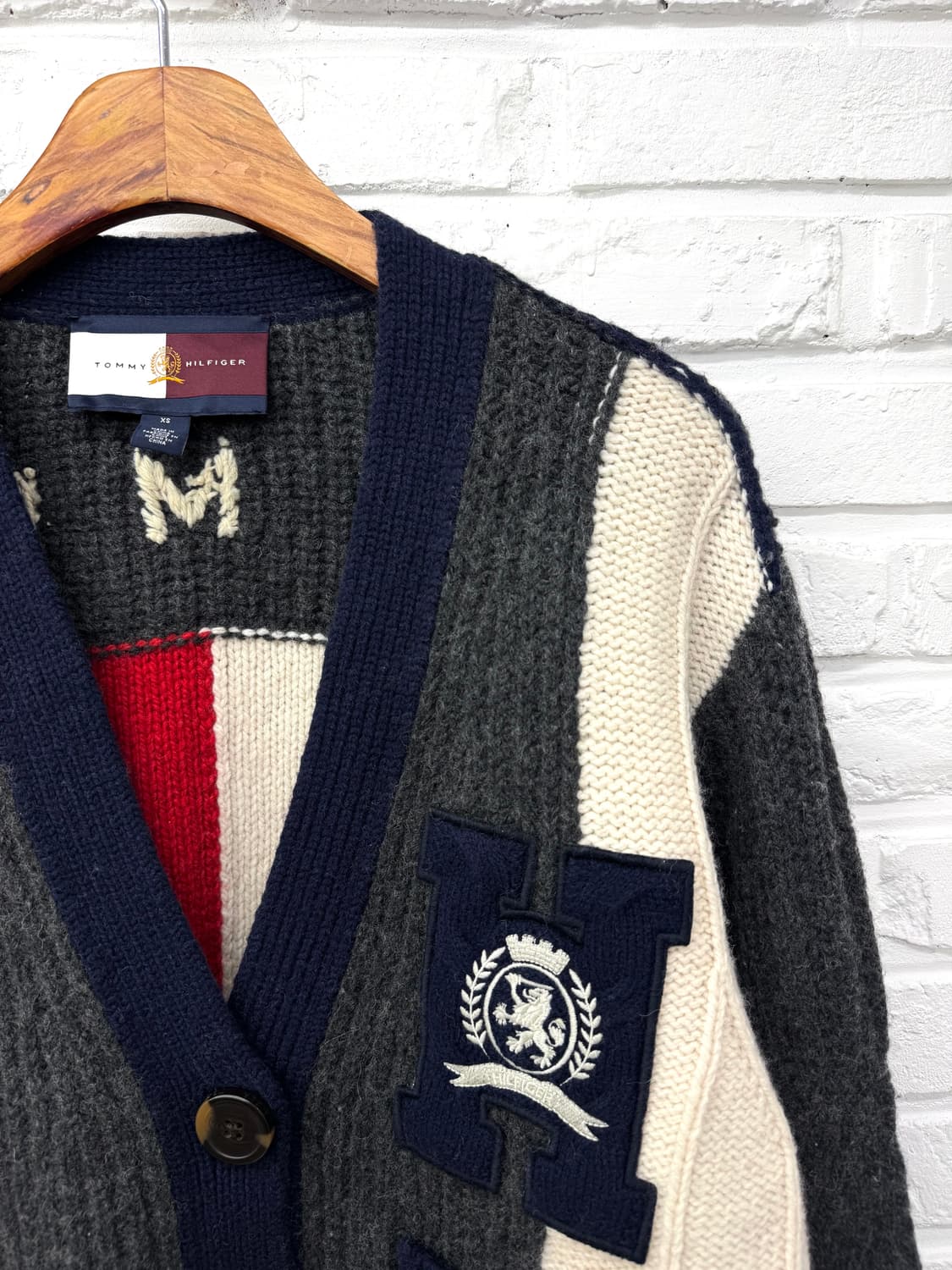 타미힐피거 배색 백로고 가디건 상품이미지4