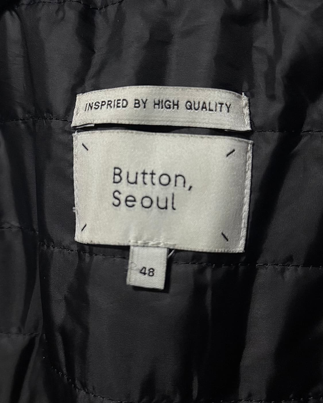 버튼 서울 하운드 체크 피크드 카라 더블 울 코트 48 미니멀  상품이미지7