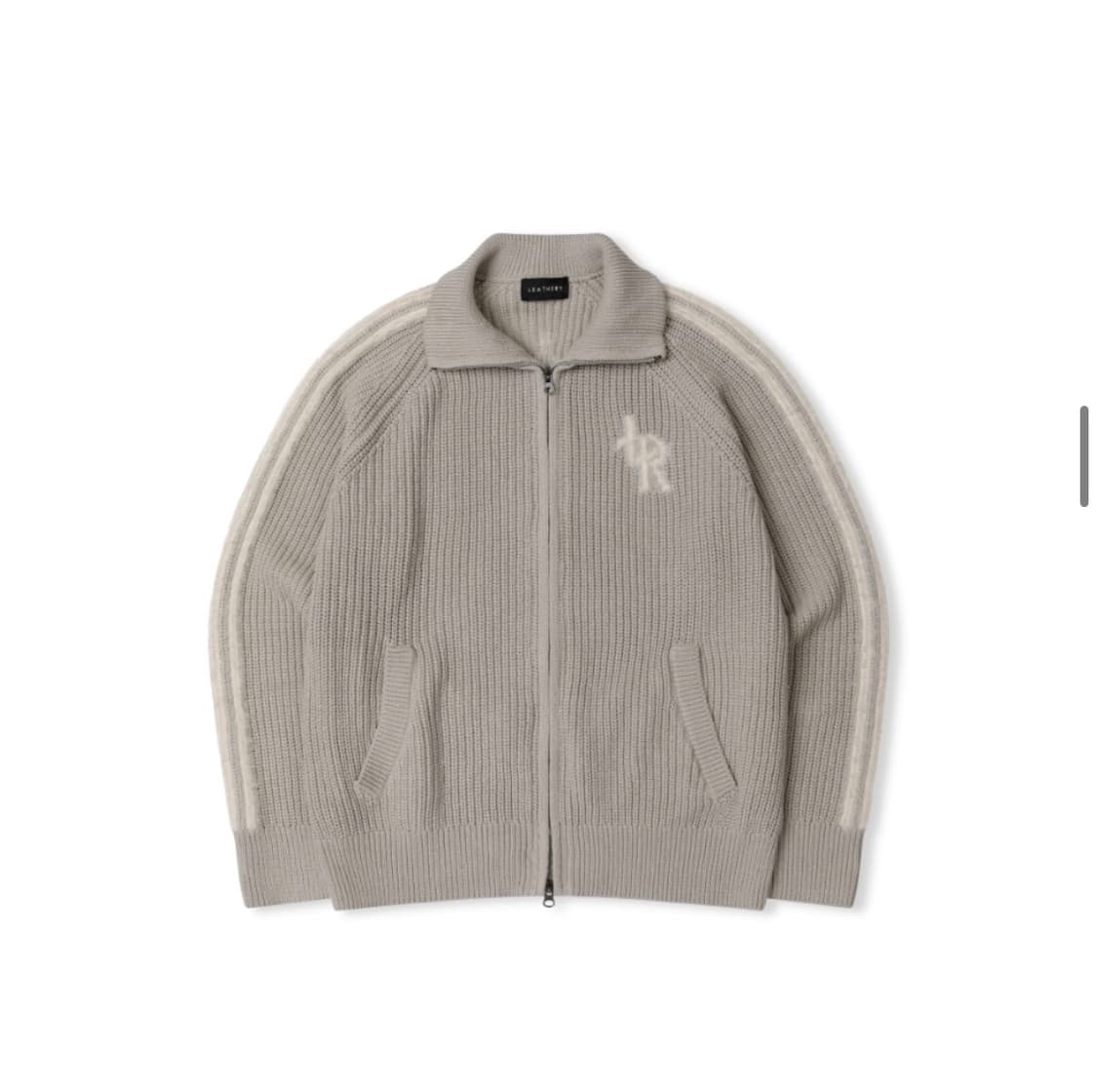 (새상품)(S) 레더리 레글런 트랙 니트 집업 LIGHT GREY 판매 상품이미지7