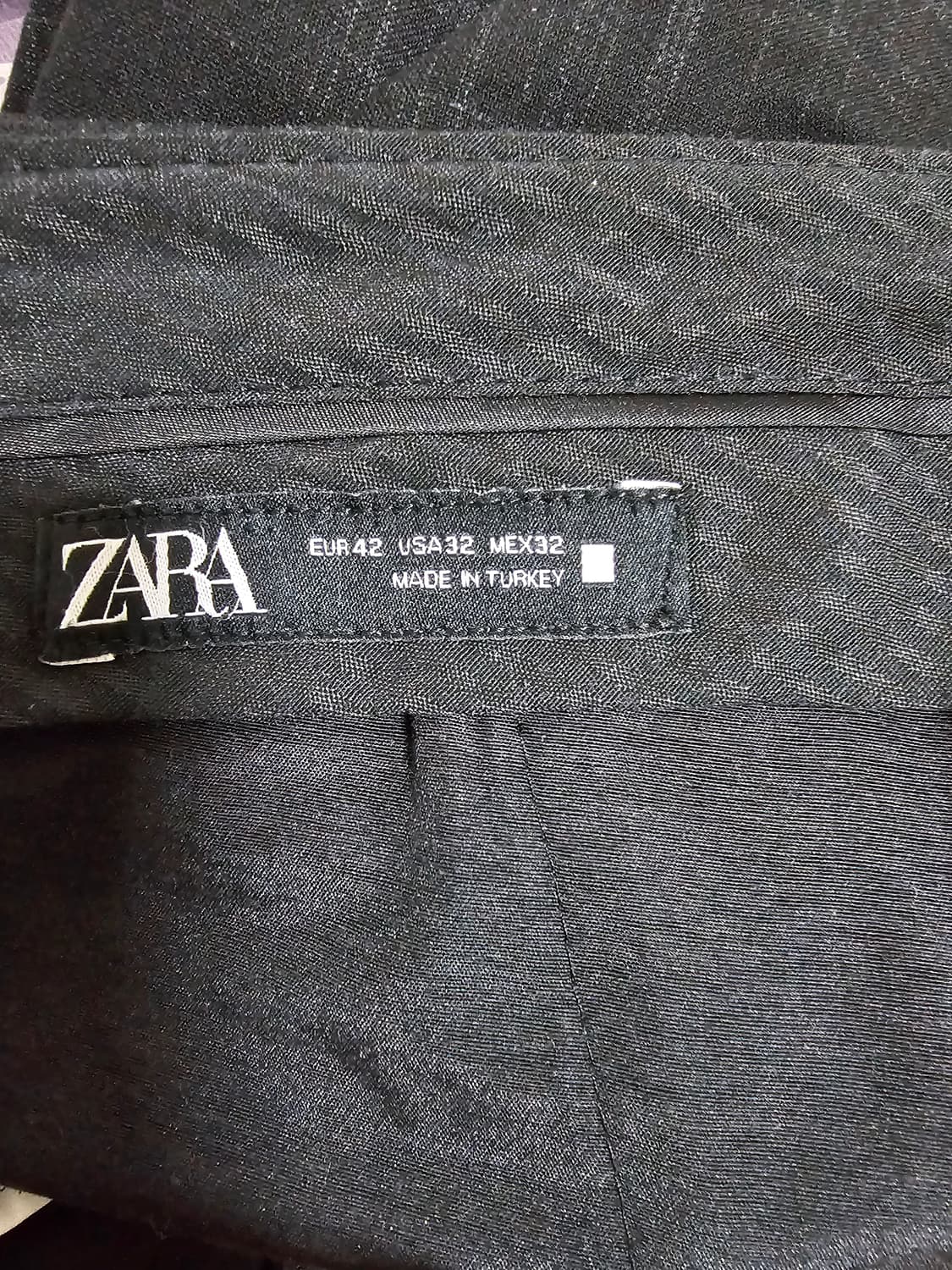 자라 모소재 와이드핏 블랙체크 슬랙스 32-34 상품이미지4