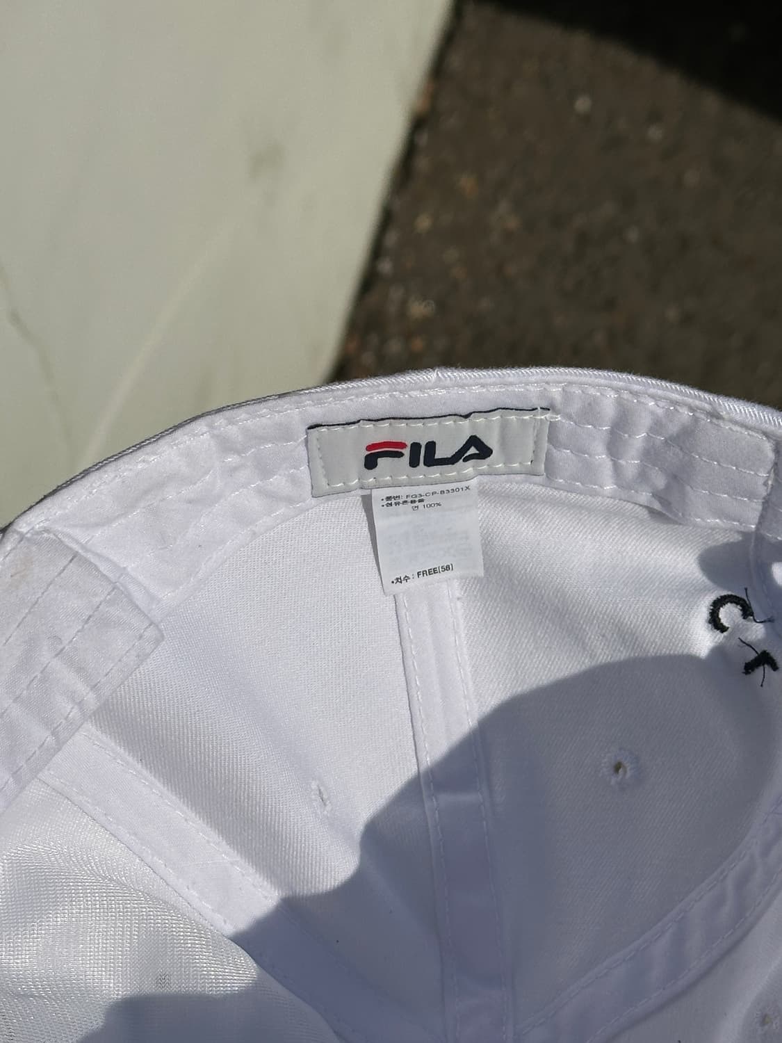 [F] FILA 휠라 로고 화이트 볼캡 모자 상품이미지7