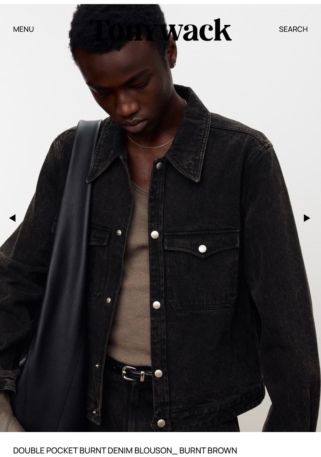 (L) 토니웩 더블 포켓 번트 데님 블루종 크롭 자켓 판매 상품이미지7