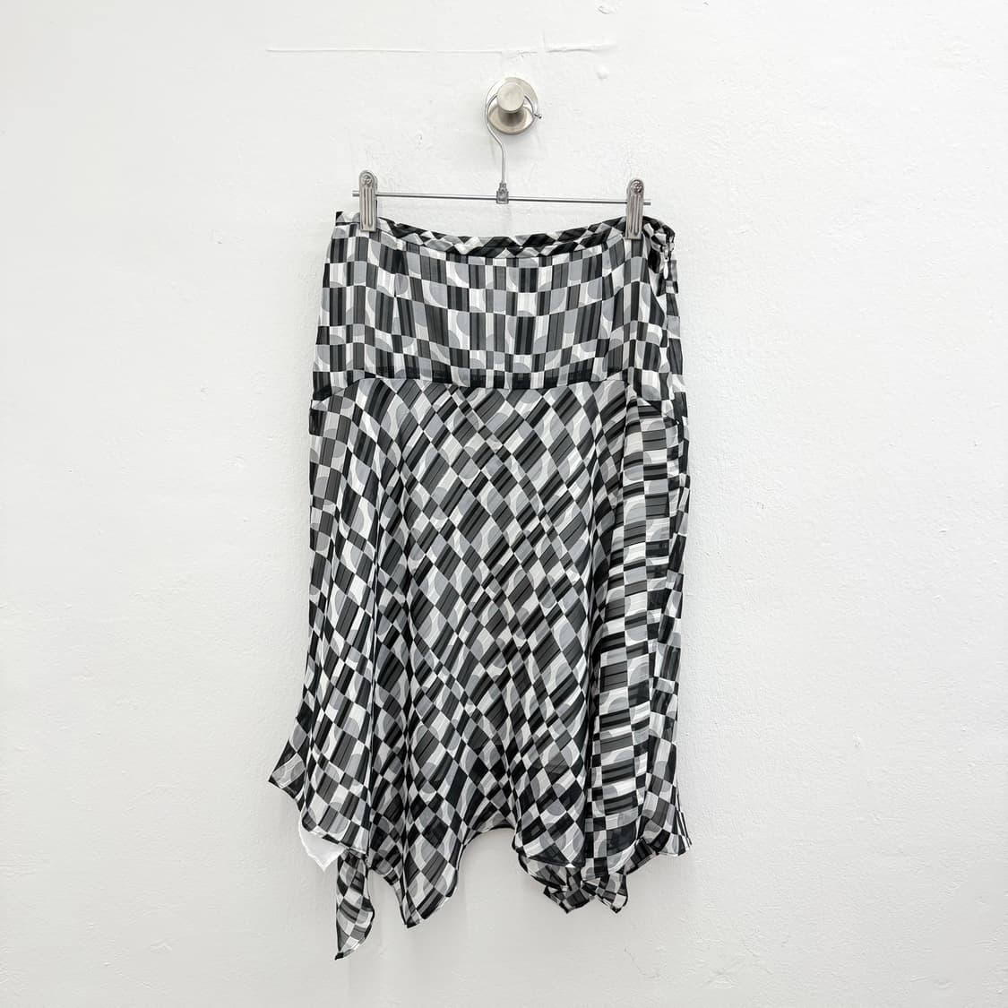 gingham drape midi skirt 상품이미지2