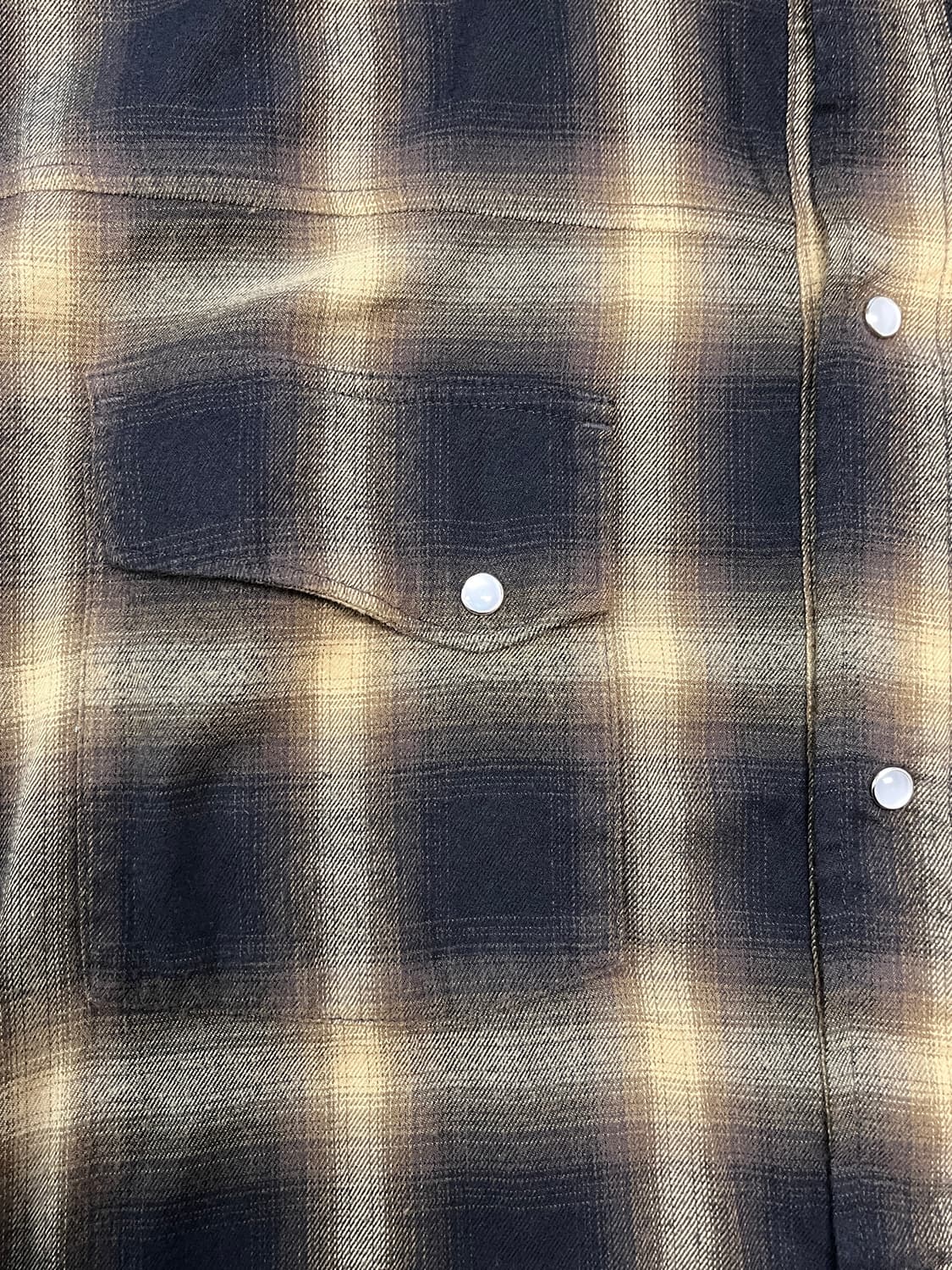 [3] 폴리테루 루즈드 체크 셔츠 웨스턴 옐로우 브라운 상품이미지4