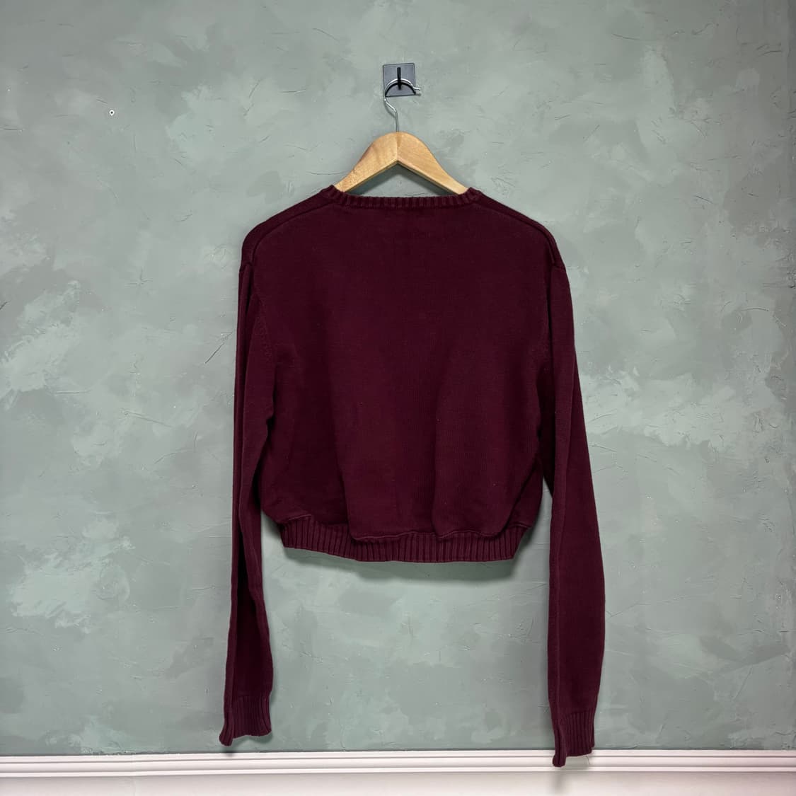 폴로 랄프로렌 커스텀 크롭 니트 버건디 상품이미지3