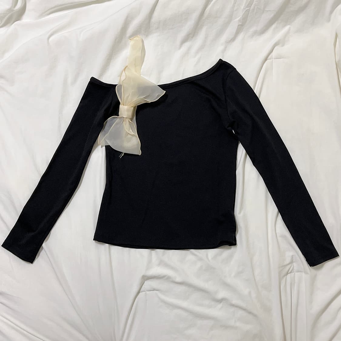 빈티지 ) 리본오프숄더+화이트캉캉스커트 세트 상품이미지2