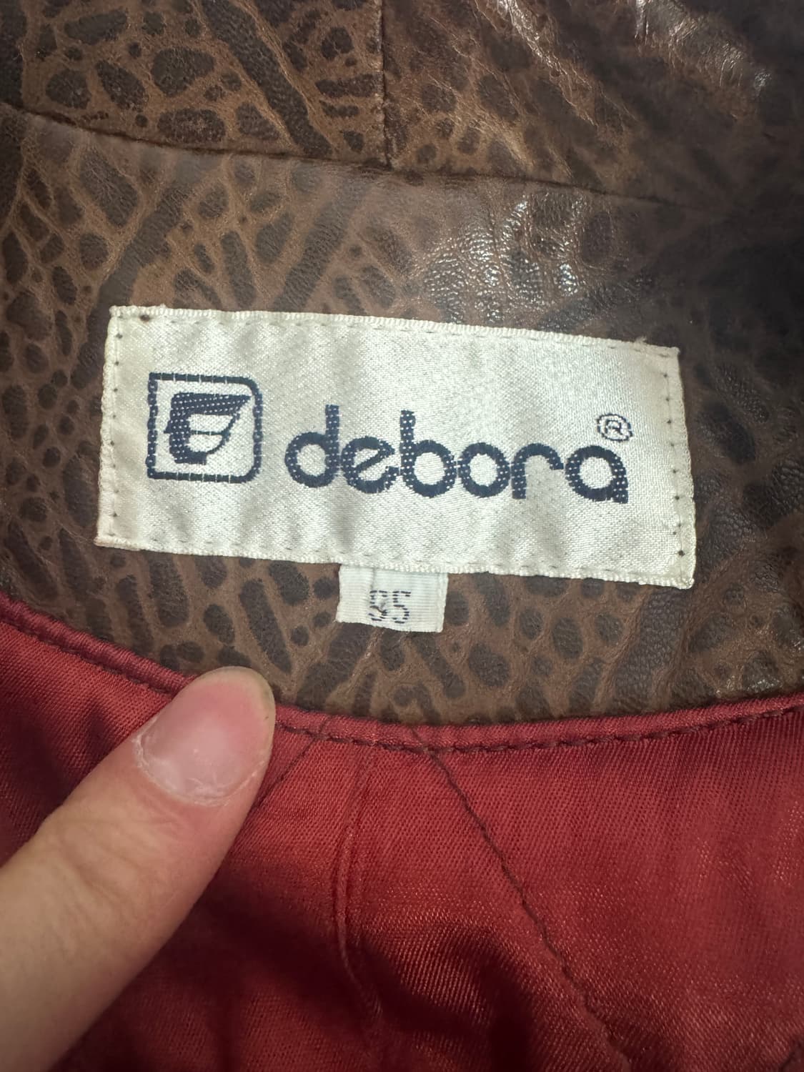 희귀!! 여성 80년대 악어 패턴 리얼 양가죽 코트 자켓 M ~ L 상품이미지3