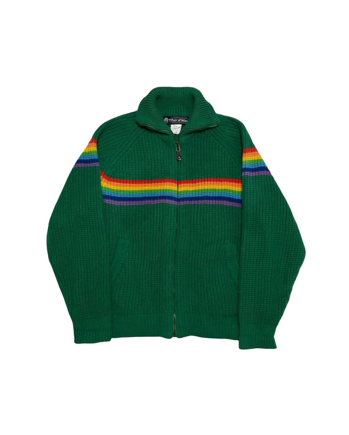 Thir wave rainbow knit zip up 상품이미지1