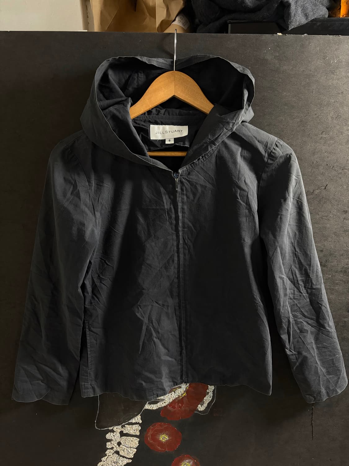 jill stuart 블랙 빅 후드 고딕 자켓 S 상품이미지8