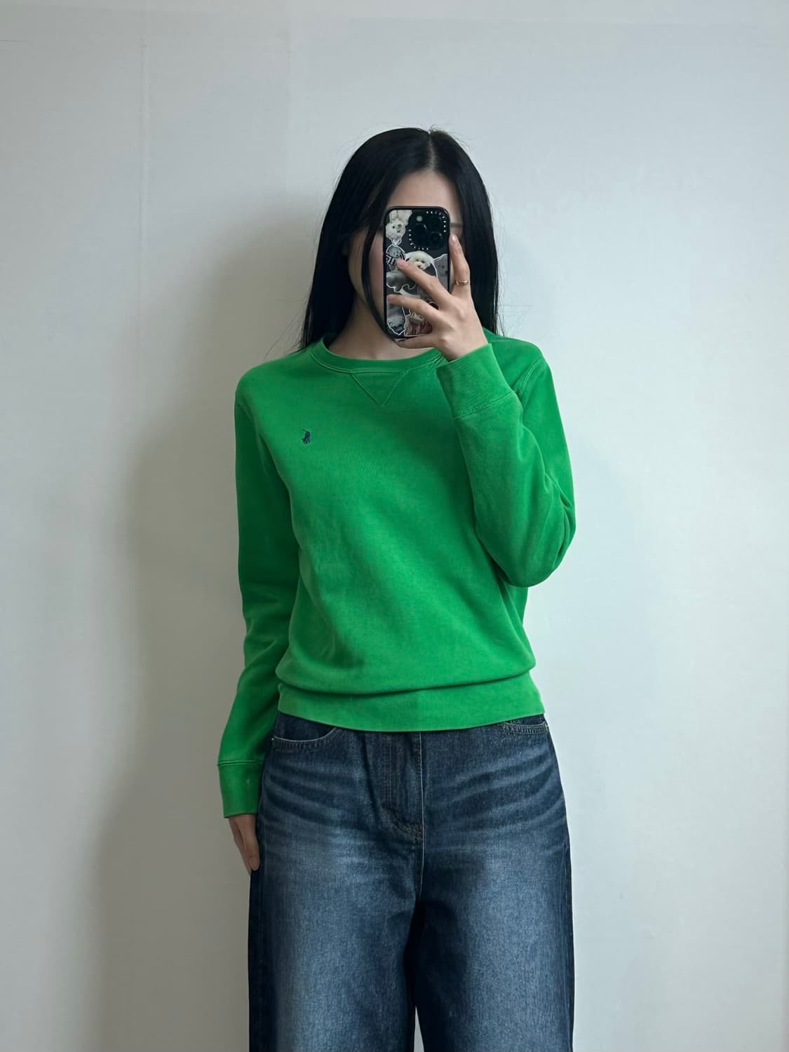 폴로 랄프로렌 QR 신형 그린 맨투맨 상품이미지1