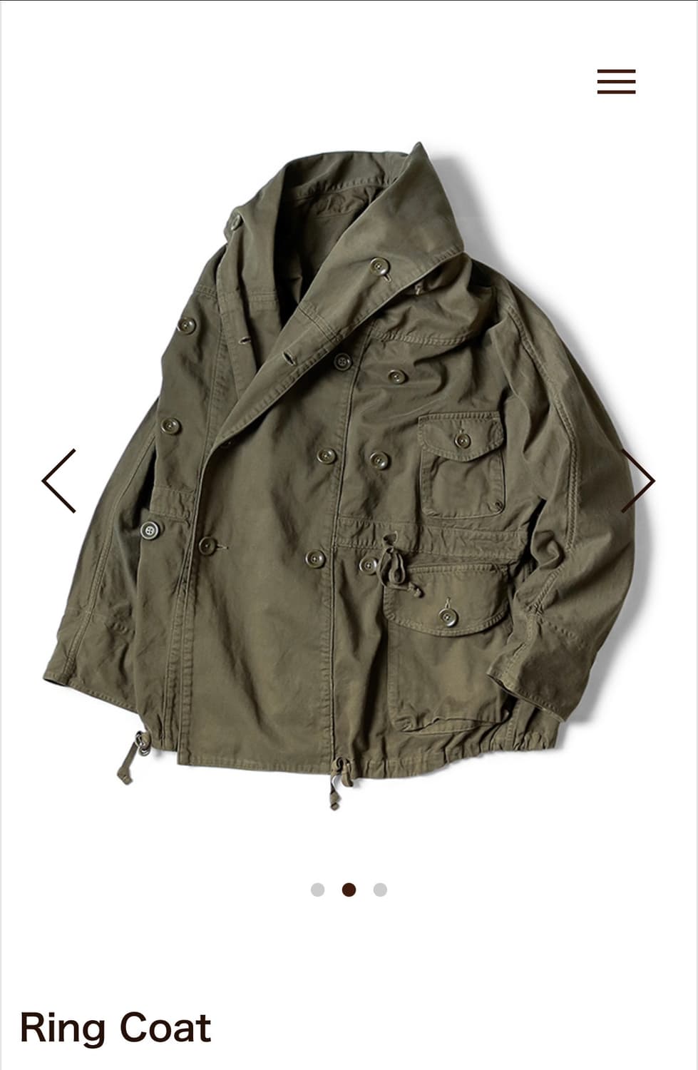 구매) 캐피탈 링코트 카키 1 상품이미지1
