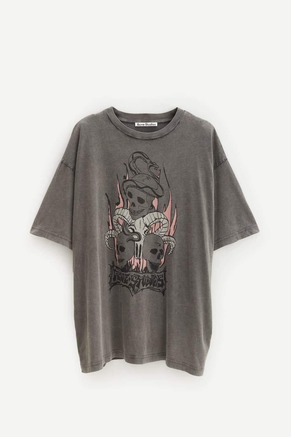 [Acne studios] 워시드 스컬 티셔츠 그레이 상품이미지8