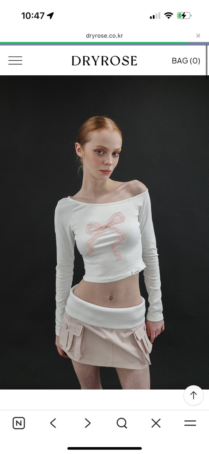 드라이로즈 숄더 리본탑 상품이미지1