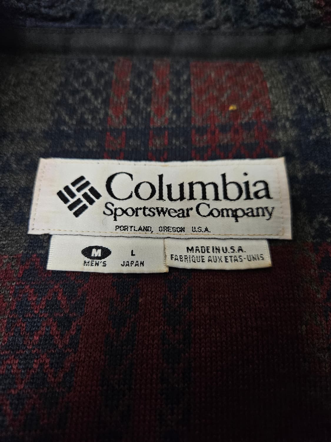 90s 콜롬비아 컬럼비아 체크패턴 쉐르파플리스 후리스자켓 빈티지 일본L 상품이미지3