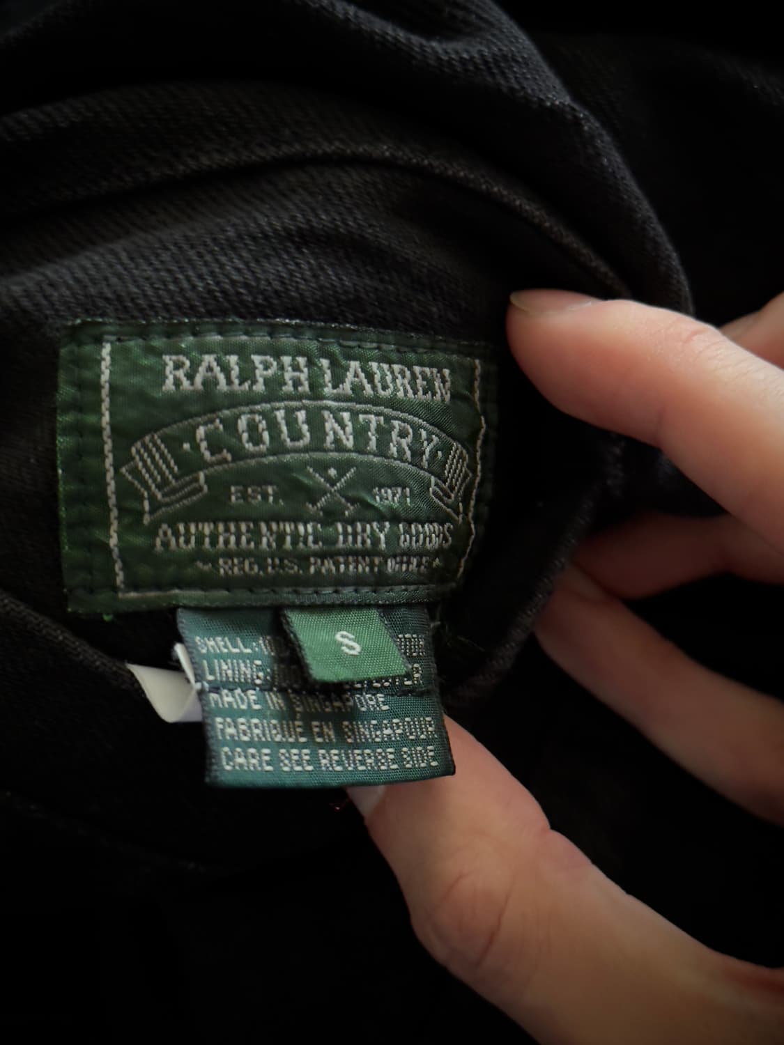 Rare 80s 90s 폴로 랄프로렌 리버시블 올블랙 덩가리 데님 자켓 상품이미지9