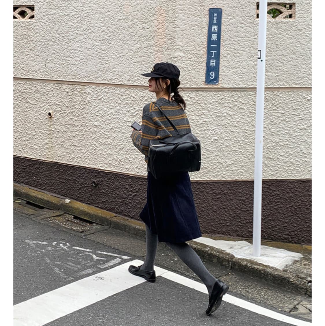 [addmore] 에드모어 니브 코듀로이 미디스커트 (navy) 상품이미지4