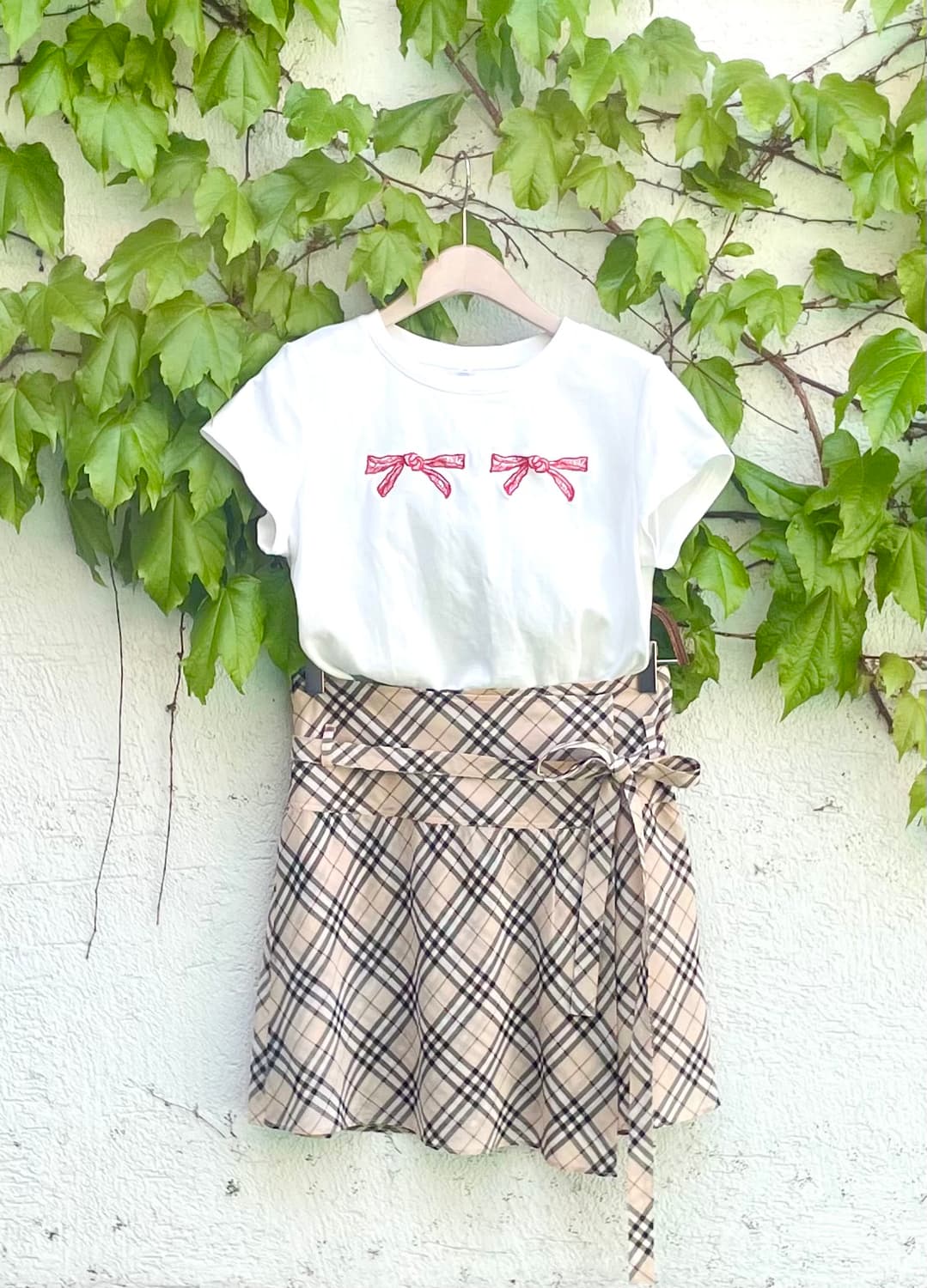 버버리 노바체크 리본 랩 미니 스커트 (민트급 컨디션) 상품이미지2