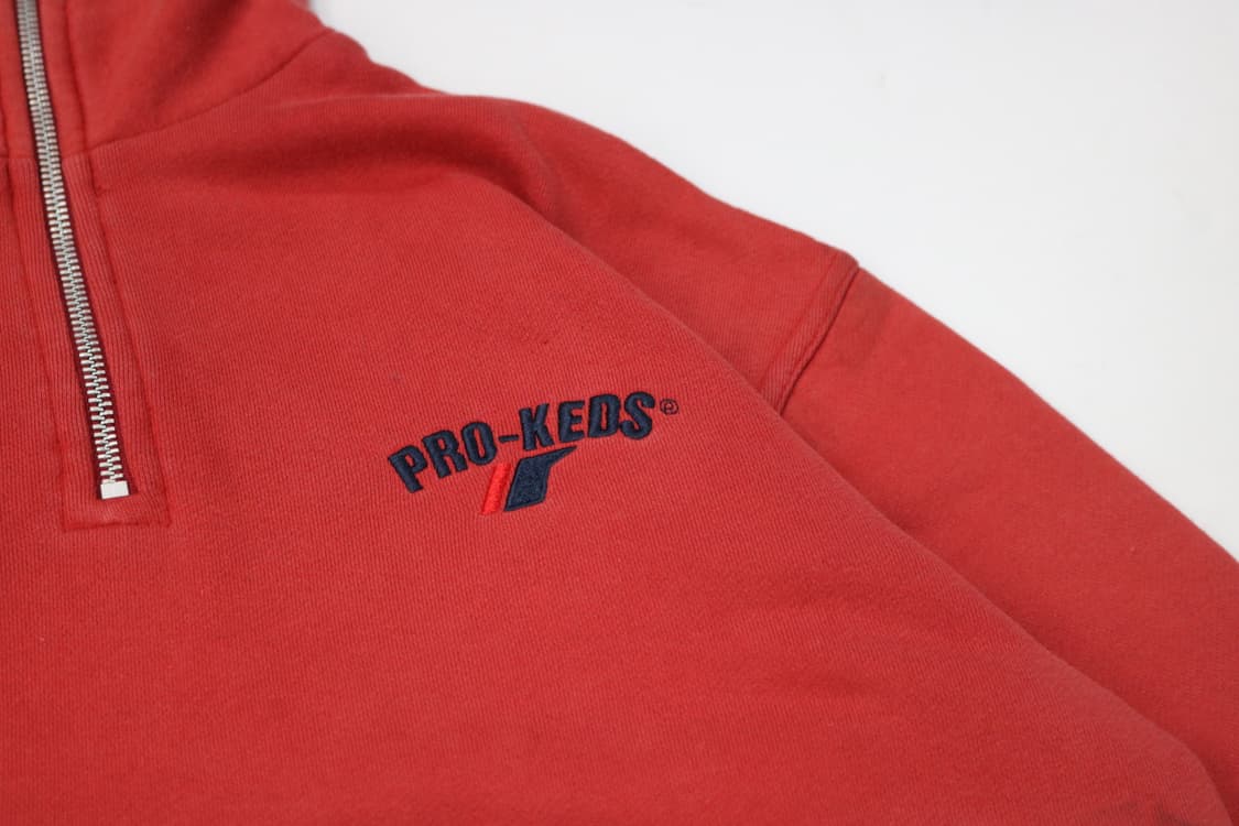 PRO-KEDS 프로케즈 빈티지 아치 로고 하프 집업 스웨트셔츠 레드 상품이미지4