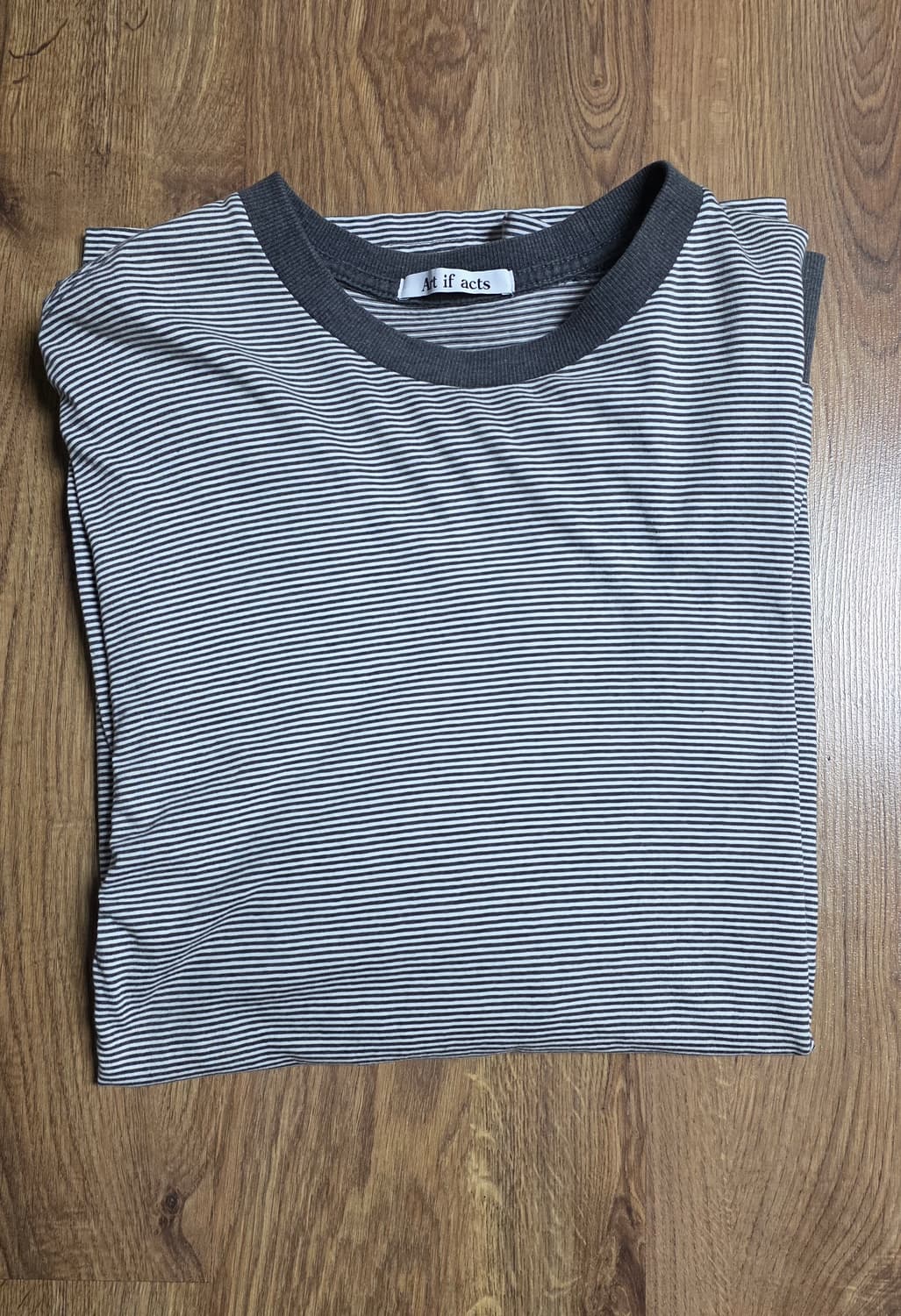 아트이프액츠 워시드 스트라이프 롱슬리브 차콜 상품이미지3