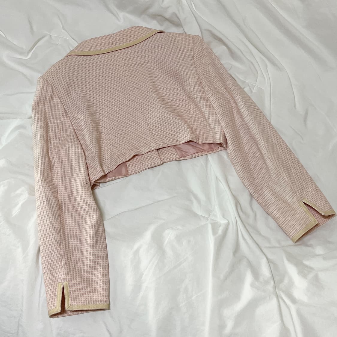 빈티지 ) 핑크와플 크롭자켓 상품이미지3