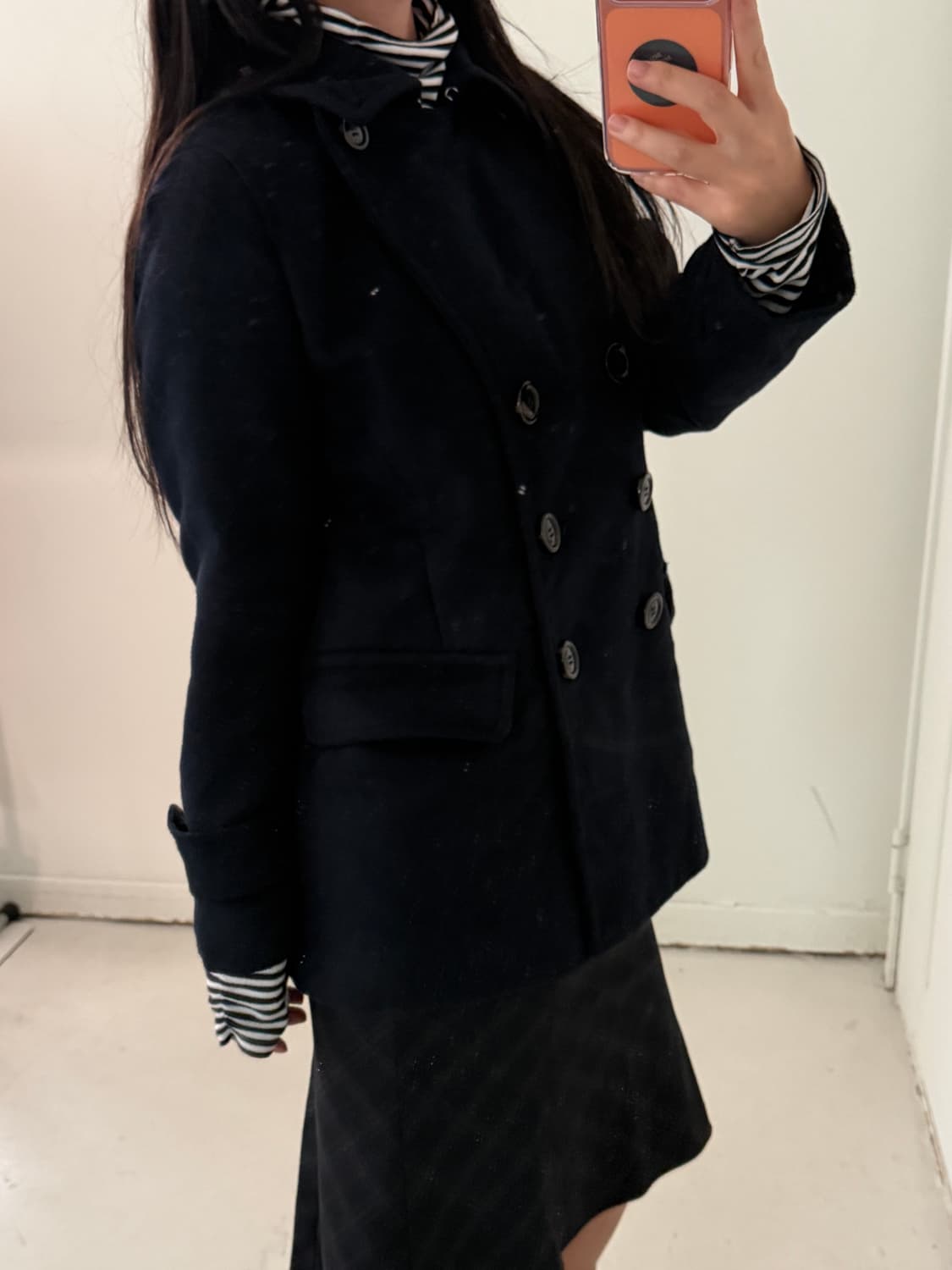 일본빈티지 네이비 더블코트 자켓 상품이미지3