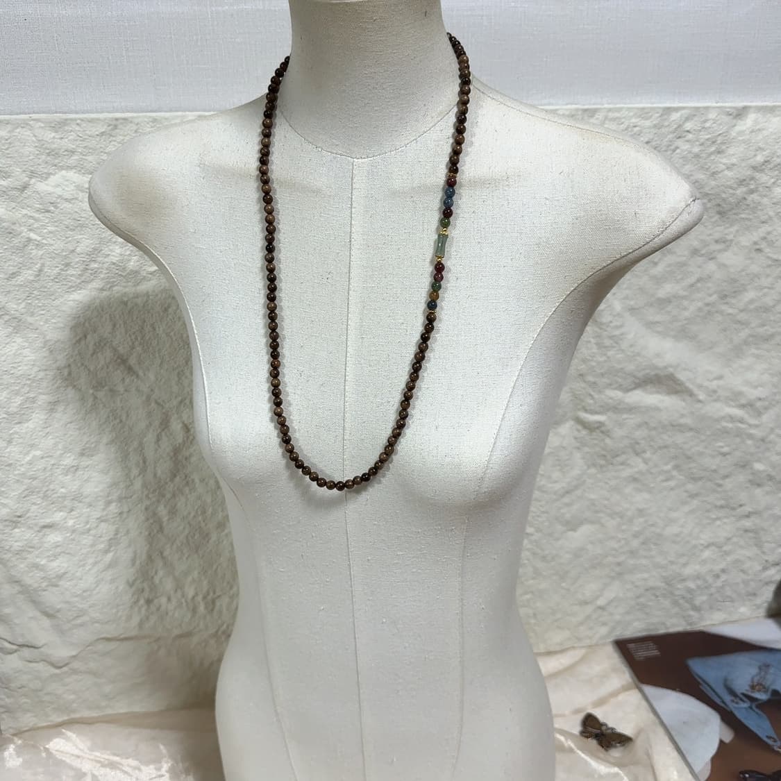 빈티지 단향우드 칼라 토파즈 tourmaline문완 목걸이 상품이미지1