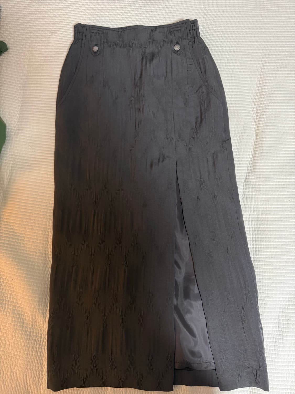 미스치프 트임 롱스커트 차콜 상품이미지2